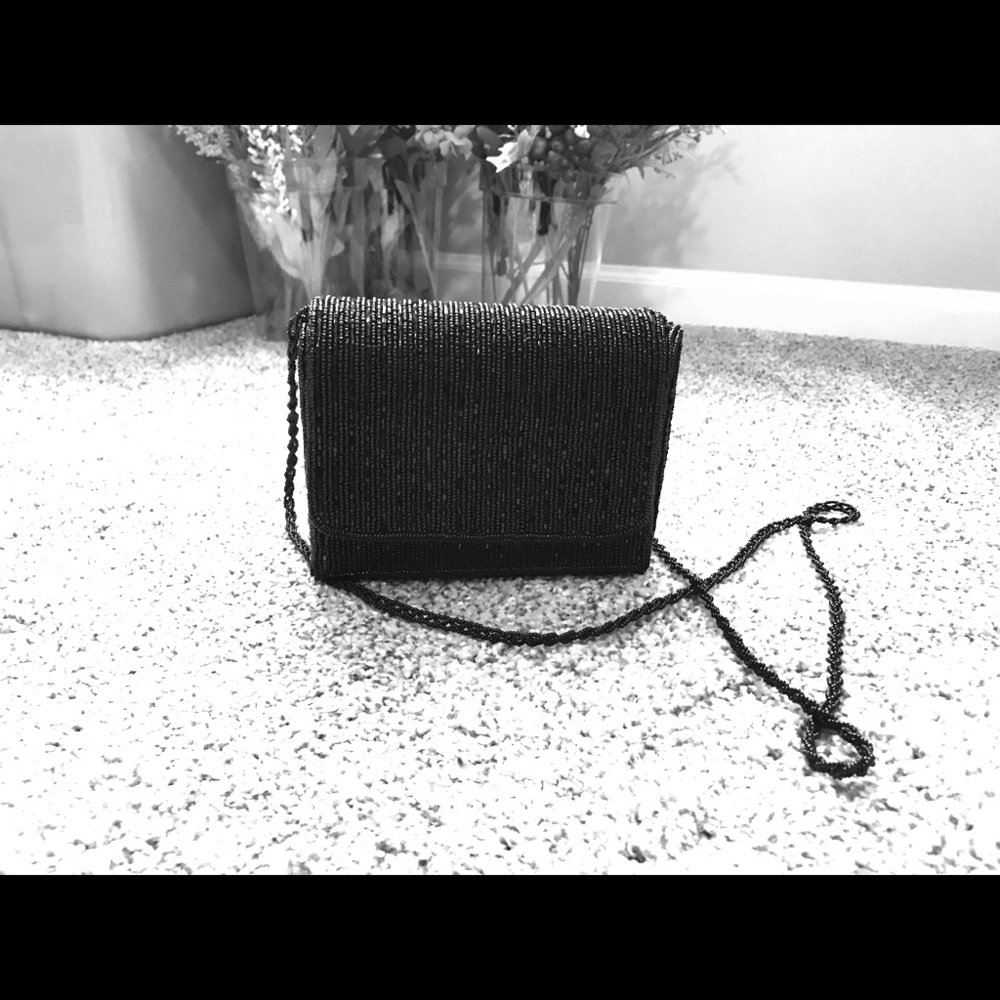 Dressy black sequenced purse